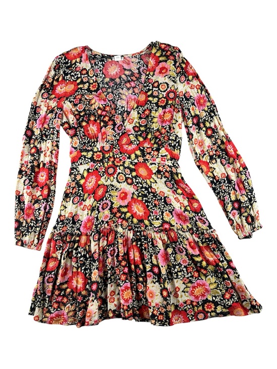 Billabong Dresses & Skirts - Billabong Floral Bold Botanical long sleeve Cottagecore Mini Dress Boho Sz M